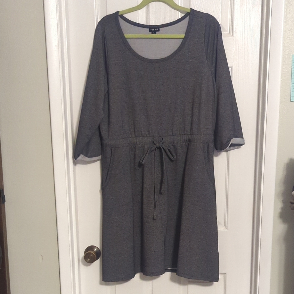 Torrid Gray Scoop Neck Dolman Sleeve Sundress